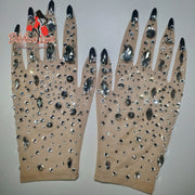 Devine Lux Luxurious Stretch Rhinestones Gloves illusion Store