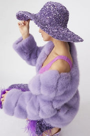 Devine Lux Pink Sequin Handmade Flapper Hat