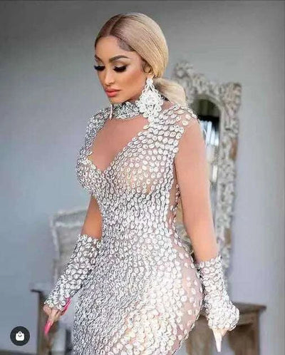 Devine Lux Custom Made Sparkly Crystals Long Sleeve Mesh Bodycon Mini Devine Lux Custom Made Sparkly Crystals Long Sleeve Mesh Bodycon Mini Dress
DeVine Lux Clothing & ApparelDevine Lux Sparkly Crystals Long Sleeve Mesh Bodycon Mini Dress