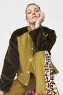 Devine Lux Contrasting Green Faux Fur Bomber JacketDevine Lux Contrasting Green Faux Fur Bomber JacketCoatsDeVine Lux Clothing & ApparelDevine Lux Contrasting Green Faux Fur Bomber Jacket