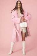 Devine Lux Pink Trench Style Belted Coat with Faux Fur Cuffs and CollaDevine lux Pink Trench Style Belted Coat with Faux Fur Cuffs and CollarDeVine Lux Clothing & ApparelDevine Lux Pink Trench Style Belted Coat