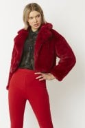 Devine Lux Red Faux Fur Cropped CoatDevine lux Red Faux Fur Cropped Coat CoatsDeVine Lux Clothing & ApparelDevine Lux Red Faux Fur Cropped Coat