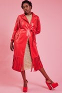 Devine Lux Red Faux Suede Tasseled Trench CoatDevine lux Red Faux Suede Tasseled Trench CoatDeVine Lux Clothing & ApparelDevine Lux Red Faux Suede Tasseled Trench Coat