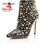 Devine Lux Bling Bling Woman Rhinestone Ankle Boots Whole Rivet Female Banquet Boots Aliexpress