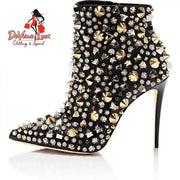 Devine Lux Bling Bling Woman Rhinestone Ankle Boots Whole Rivet Female Banquet Boots Aliexpress