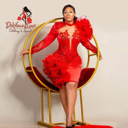 Devine Lux Custom Made Red Cocktail Dress Plus Size High Neck Tassels Devine Lux presents a masterpiece of allure and sophistication - the Custom Made Red Cocktail Dress. Embrace your curves with confidence in this enchanting creation,HomeDeVine Lux Clothing & ApparelDevine Lux Custom Made Red Cocktail Dress