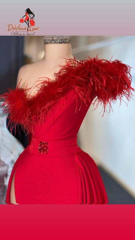 Devine Lux Custom Made Red Luxury Dress Ike