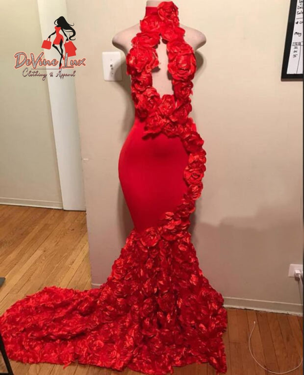 Devine Lux Custom Made Red Mermaid Prom Dresses Long Real Sample Lovely High Neck Babydressit