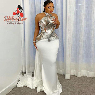 Devine Lux Custom Made Sexy Open Back Formal Dress Off Shoulder Evening Dress Wedding Planning Store