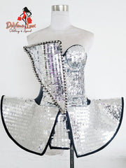Devine Lux Custom Made Style Handmade Silver Reflective Lens Jazz Dance Costume Dancing Noe Official Store