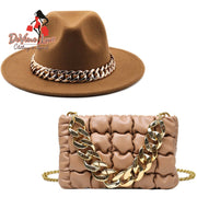 Devine Lux Fedora Hats Women Luxury Accessories Gold Chain Bag Hats Se

Item Details
--Gender: Neutral
-- Seasons: Spring, Summer, Autumn, Winter
-- Occasion: daily, party, performance
--Material: Cashmere
-- Pattern Type: Solid
--HeadHomeDeVine Lux Clothing & ApparelDevine Lux Fedora Hats Women Luxury Accessories Gold Chain Bag Hats Set Ladies Leather Bag Tote