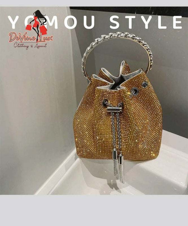 Devine Lux Gradient Color Rhinestone Diamond Evening Clutch Purse Bling Bag Party Evening Dress Bag QiHanOriginalBag Store