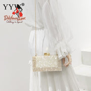 Devine Lux Marbling White Acrylic Purse Box Clutch Luxury Handbags YYW factory Store