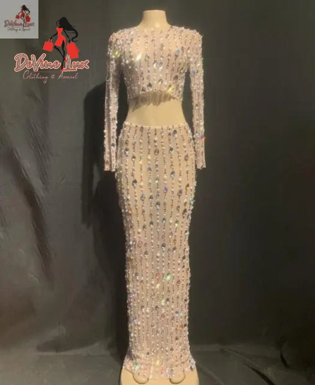 Devine Lux New Design Rhinestones pearls Mesh Dress Aliexpress