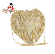 Devine Lux Rhinestone Evening Bag Heart Pattern Silver Clutch Women's Fashion YYW factory Store