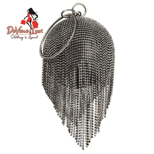 Devine Lux Sliver Diamonds Rhinestone Round Ball Evening Bags For Women YYW factory Store