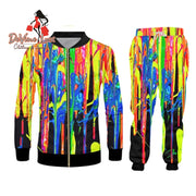 Devine Lux UJWI Colorful Rainbow ZIP Hoodies Suits Men's Sweatshirt Joggers UJWI Official Store