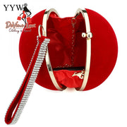 Devine Lux Unique Velvet Iron-on Lady Handbag Red Shoulder Clutch Bag YYW factory Store