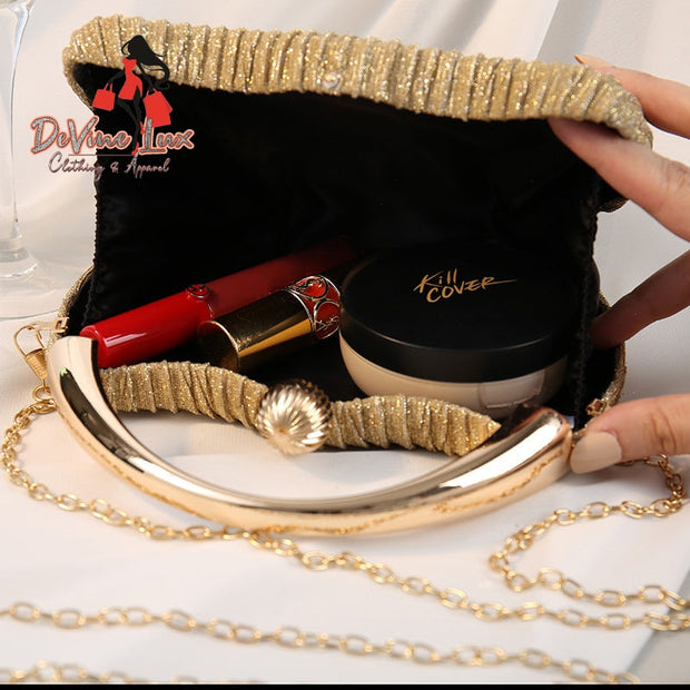 Devine Lux Wedding Pleated Clutch Bag Luxury Handbags ONTIME FASHION