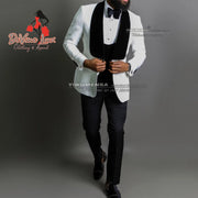 Devine Lux Wedding Tuxedo Gold Velvet Jacket With Appliques Blazer With Pants 2 Pieces Set Men Suit yiwumensa Professional Men's Suit Store
