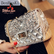 Devine Lux Luxury Designer Purses And Handbags Gold Rhinestone Purse Clutch DENGHK BAGS Store