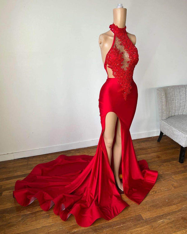 Devine Lux Custom Made Red Mermaid Long Dress ikenna